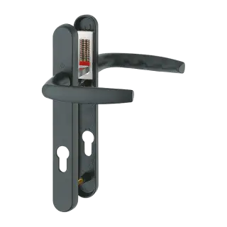 1530&sol;3831N HOPPE Atlanta 92mm UPVC Lever Door Handles on Narrow Backplate &lpar;122mm c&sol;c&rpar; - Matt Black &lpar;3628291&rpar;
