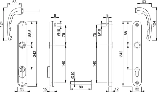 Click Here To Enlarge This Photo Of 1710RH&sol;3259N-ZA&sol;3633N HOPPE Tokyo 92mm UPVC TS007 High Security Lever Door Handles on Narrow Backplate &lpar;215mm c&sol;c&rpar; - Silver &lpar;3582288&rpar;
