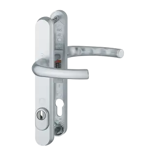 1710RH&sol;3259N-ZA&sol;3633N HOPPE Tokyo 92mm UPVC TS007 High Security Lever Door Handles on Narrow Backplate &lpar;215mm c&sol;c&rpar; - Silver &lpar;3582288&rpar;