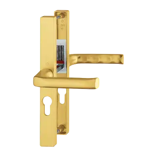 113&sol;363M HOPPE London 47mm UPVC Lever Door Handles on Narrow Backplate &lpar;197mm c&sol;c&rpar; - Gold &lpar;3217264&rpar;