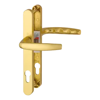 1530&sol;3623N HOPPE Atlanta 92mm UPVC Lever Door Handles on Narrow Backplate &lpar;215mm c&sol;c&rpar; - Gold &lpar;2864005&rpar;