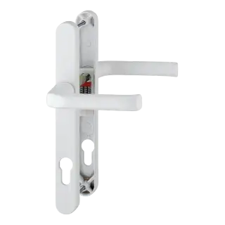 113&sol;3623N HOPPE London 92mm UPVC Lever Door Handles on Narrow Backplate &lpar;215mm c&sol;c&rpar; - White &lpar;1714937&rpar;
