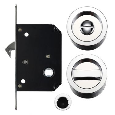 Click Here To Enlarge This Photo Of FB81CP - Zoo Hardware Fulton & Bray Sliding Door Privacy Lock Set &lpar;35-45mm Thick Doors&rpar; Polished Chrome
