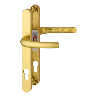 1710RH&sol;3623N HOPPE Tokyo 92mm UPVC Lever Door Handles on Narrow Backplate &lpar;215mm c&sol;c&rpar; - Gold &lpar;1992072&rpar;