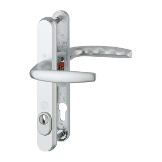 1530&sol;3259N-ZA&sol;3830N HOPPE Atlanta 92mm UPVC TS007 High Security Lever Door Handles on Narrow Backplate &lpar;215mm c&sol;c&rpar; - Silver &lpar;3625524&rpar;