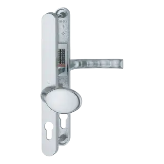 76G&sol;3620N&sol;113 HOPPE London 92&sol;62mm UPVC Lever&sol;Pad Door Handles on Narrow Backplate &lpar;240mm c&sol;c&rpar; - Silver &lpar;831852&rpar;