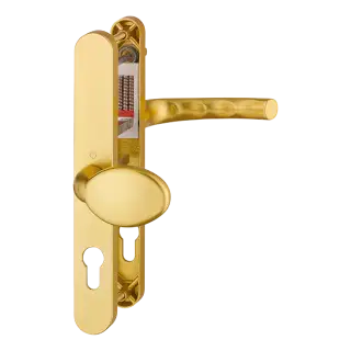 76G&sol;3633N&sol;3623N&sol;1710RH HOPPE Tokyo 92&sol;62mm UPVC Lever&sol;Pad Door Handles on Narrow Backplate &lpar;215mm c&sol;c&rpar; - Gold &lpar;2769260&rpar;