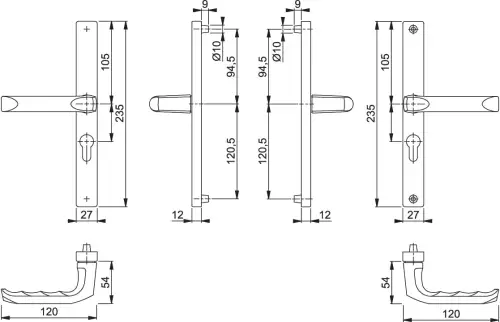 Click Here To Enlarge This Photo Of 113&sol;363M HOPPE London 47mm UPVC Lever Door Handles on Narrow Backplate &lpar;197mm c&sol;c&rpar; - Matt Black &lpar;3217715&rpar;