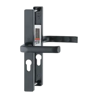 113&sol;363M HOPPE London 47mm UPVC Lever Door Handles on Narrow Backplate &lpar;197mm c&sol;c&rpar; - Matt Black &lpar;3217715&rpar;