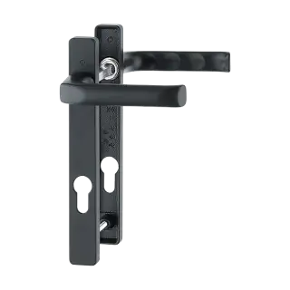 113&sol;366M HOPPE London 92mm UPVC Lever Door Handles on Narrow Backplate &lpar;122mm c&sol;c&rpar; - Matt Black &lpar;618613&rpar;