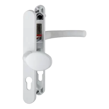 Click Here To Enlarge This Photo Of 76G&sol;3633N&sol;3623N&sol;1710RH HOPPE Tokyo 92&sol;62mm UPVC Lever&sol;Pad Door Handles on Narrow Backplate &lpar;215mm c&sol;c&rpar; - White &lpar;2769278&rpar;