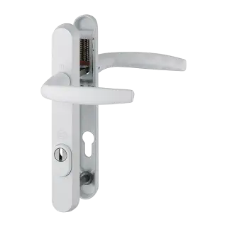 1530&sol;3260N-ZA&sol;3831N HOPPE Atlanta 92mm UPVC TS007 High Security Lever Door Handles on Narrow Backplate &lpar;122mm c&sol;c&rpar; - White &lpar;3625786&rpar;