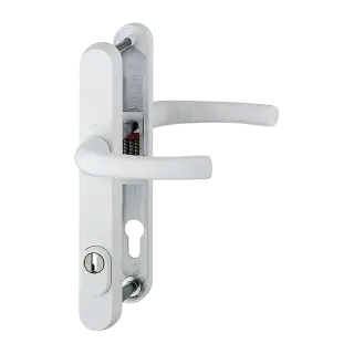 1710RH&sol;3259N-ZA&sol;3633N HOPPE Tokyo 92mm UPVC TS007 High Security Lever Door Handles on Narrow Backplate &lpar;215mm c&sol;c&rpar; - White &lpar;3582309&rpar;