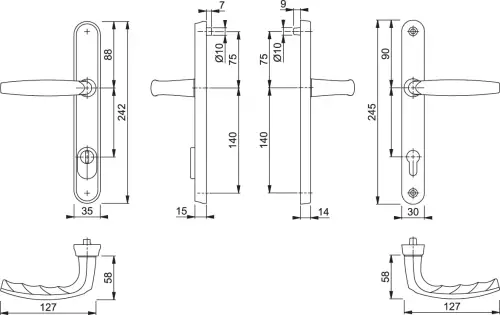 Click Here To Enlarge This Photo Of M1530M&sol;3260N-ZA&sol;3829N HOPPE Atlanta 92mm UPVC TS007 High Security Lever Door Handles on Narrow Backplate &lpar;122mm c&sol;c&rpar; - Polished Chrome &lpar;11693617&rpar;