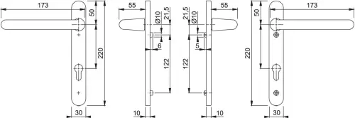 Click Here To Enlarge This Photo Of 137&sol;3337 HOPPE Paris 92mm UPVC Extra Long Lever Door Handles on Narrow Backplate &lpar;122mm c&sol;c&rpar; - Silver &lpar;1960100&rpar;