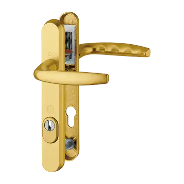 Click Here To Enlarge This Photo Of 1530&sol;3260N-ZA&sol;3831N HOPPE Atlanta 92mm UPVC TS007 High Security Lever Door Handles on Narrow Backplate &lpar;122mm c&sol;c&rpar; - Gold &lpar;3625743&rpar;