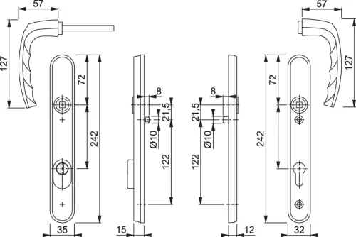 Click Here To Enlarge This Photo Of 1530&sol;3260N-ZA&sol;3831N HOPPE Atlanta 92mm UPVC TS007 High Security Lever Door Handles on Narrow Backplate &lpar;122mm c&sol;c&rpar; - Gold &lpar;3625743&rpar;