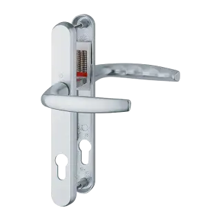 1530&sol;3830N HOPPE Atlanta 92mm UPVC Lever Door Handles on Narrow Backplate &lpar;215mm c&sol;c&rpar; - Silver &lpar;3627183&rpar;