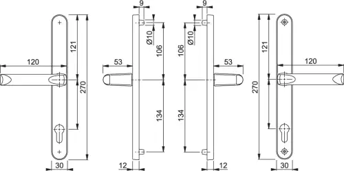 Click Here To Enlarge This Photo Of 113&sol;3620N HOPPE London 92mm UPVC Lever Door Handles on Narrow Backplate &lpar;240mm c&sol;c&rpar; - Matt Black &lpar;832064&rpar;