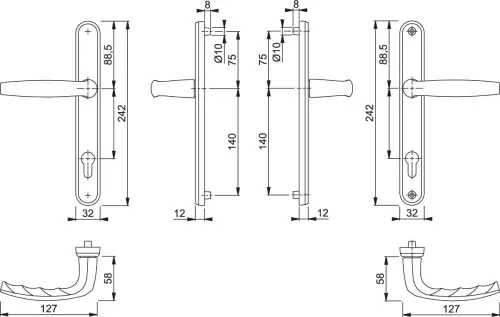 Click Here To Enlarge This Photo Of 1530&sol;3830N HOPPE Atlanta 92mm UPVC Lever Door Handles on Narrow Backplate &lpar;215mm c&sol;c&rpar; - Gold &lpar;3627984&rpar;