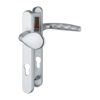 77G&sol;3831N&sol;1530 HOPPE Atlanta 92mm UPVC Lever&sol;Pad Door Handles on Narrow Backplate &lpar;122mm c&sol;c&rpar; - Silver &lpar;3627423&rpar;