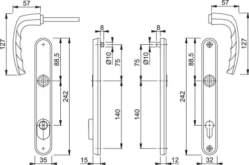 Click Here To Enlarge This Photo Of 1530&sol;3259N-ZA&sol;3830N HOPPE Atlanta 92mm UPVC TS007 High Security Lever Door Handles on Narrow Backplate &lpar;215mm c&sol;c&rpar; - White &lpar;3625604&rpar;