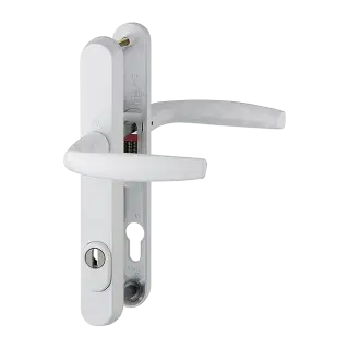 1530&sol;3259N-ZA&sol;3830N HOPPE Atlanta 92mm UPVC TS007 High Security Lever Door Handles on Narrow Backplate &lpar;215mm c&sol;c&rpar; - White &lpar;3625604&rpar;