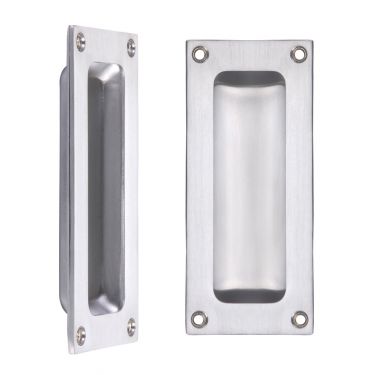 Click Here To Enlarge This Photo Of FB90SC - Zoo Hardware Fulton & Bray Flush Pull - 102 x 45mm &lpar;13mm Depth&rpar; Satin Chrome