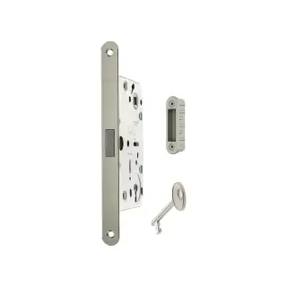 AGB2XTLKSC-ALU - AGB Polaris 2XT Magnetic Latch&sol;Key Sashlock 60mm Backset with strike plates for ALU doors - Satin Chrome
