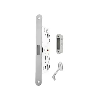 AGB2XTLKWH-ALU - AGB Polaris 2XT Magnetic Latch&sol;Key Sashlock 60mm Backset with strike plates for ALU doors - White