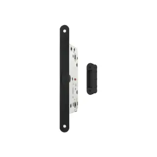 AGB2XTWC50MB-ALU - AGB Polaris 2XT Magnetic Latch&sol;Bathroom Lock &lpar;50mm backset&rpar; with strike plates for ALU doors - Matt Black