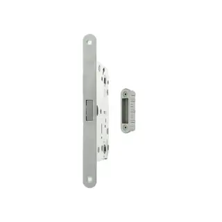 AGB2XTWC50SC-ALU - AGB Polaris 2XT Magnetic Latch&sol;Bathroom Lock &lpar;50mm backset&rpar; with strike plates for ALU doors - Satin Chrome