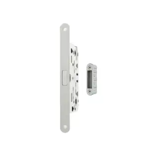 AGB2XTWCWH-ALU - AGB Polaris 2XT Magnetic Latch&sol;Bathroom Lock 60mm Backset with strike plates for ALU doors - White