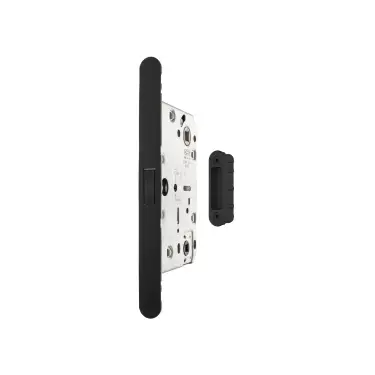 Click Here To Enlarge This Photo Of AGBMLWCMB-ALU - AGB Revolution XT Magnetic Bathroom lock 60mm Backset with strike plates for ALU doors - Matt Black