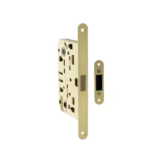 BON2XTWC60SB - Bonaiti Polaris 2XT Magnetic Latch&sol;Bathroom Lock 60mm Backset - Satin Brass