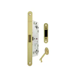 AGB2XTLKPB - AGB Polaris 2XT Magnetic Latch&sol;Key Sashlock 60mm Backset - Polished Brass