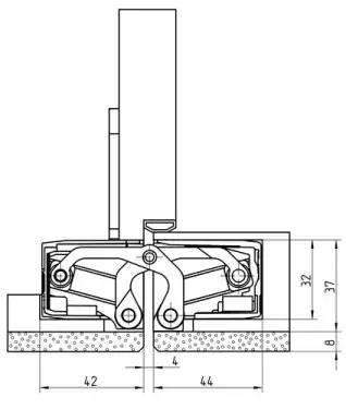 Click Here To Enlarge This Photo Of TE 540 3D A8 FR Simonswerk TECTUS Fire Rated Concealed Projection Hinge 200mm x 32mm &lpar;100kg&rpar;