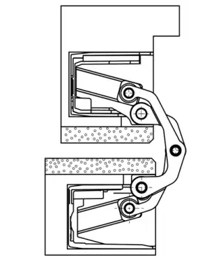 Click Here To Enlarge This Photo Of TE 540 3D A8 FR Simonswerk TECTUS Fire Rated Concealed Projection Hinge 200mm x 32mm &lpar;100kg&rpar;