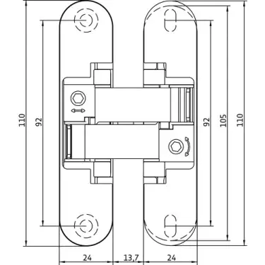 Click Here To Enlarge This Photo Of AN 150 3D Simonswerk ANSELMI Concealed Hinge 110mm x 24mm &lpar;40kg&rpar;