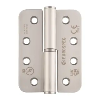 H3N1203&sol;13&sol;SSS&sol;R&sol;L - Carlisle Brass Eurospec 102mm x 76mm x 3mm Grade 13 Lift Off Hinges &lpar;Radius&rpar; Satin Stainless Steel &lpar;Left Hand&rpar;