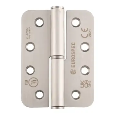 Click Here To Enlarge This Photo Of H3N1203&sol;13&sol;SSS&sol;R&sol;R - Carlisle Brass Eurospec 102mm x 76mm x 3mm Grade 13 Lift Off Hinges &lpar;Radius&rpar; Satin Stainless Steel &lpar;Right Hand&rpar;