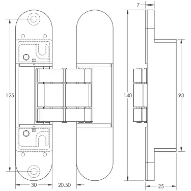 Click Here To Enlarge This Photo Of CH60DB Frelan Hardware Ghost 140mm Concealed Hinge Dark Bronze