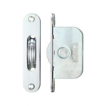 Click Here To Enlarge This Photo Of FBBP02RCP - Zoo Hardware Fulton & Bray Brass Ball Bearing Pulleys - 127mm x 28mm Radius Forend Polished Chrome