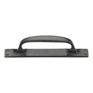 RDB1142 228 M&period;Marcus Rustic Dark Bronze Cabinet Pull Handle On Plate 228mm
