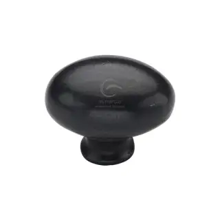 RDB118 32 M&period;Marcus Rustic Dark Bronze Cabinet Knob Oval Design 32mm