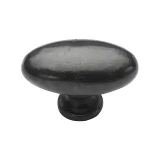RDB118 50 M&period;Marcus Rustic Dark Bronze Cabinet Knob Oval Design 50mm