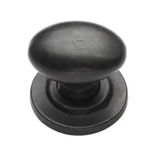 RDB179 38 M&period;Marcus Rustic Dark Bronze Cabinet Knob Oval Design on Rose 38mm