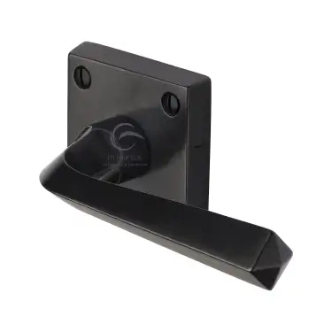 Click Here To Enlarge This Photo Of RDB1953 M&period;Marcus Rustic Dark Bronze Door Handle Lever Latch on Square Rose Donnington Design