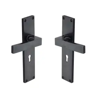 RDB3100 M&period;Marcus Rustic Dark Bronze Door Handle Lever Lock Cheswell Design