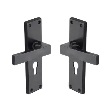 Click Here To Enlarge This Photo Of RDB3148 M&period;Marcus Rustic Dark Bronze Door Handle Euro Profile Cheswell Design